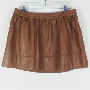 Harmony & Havoc Faux Vegan Leather Brown Skirt XL